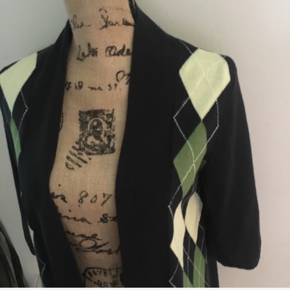 NEW YORK & CO preppy argyle cardigan - Picture 3 of 4